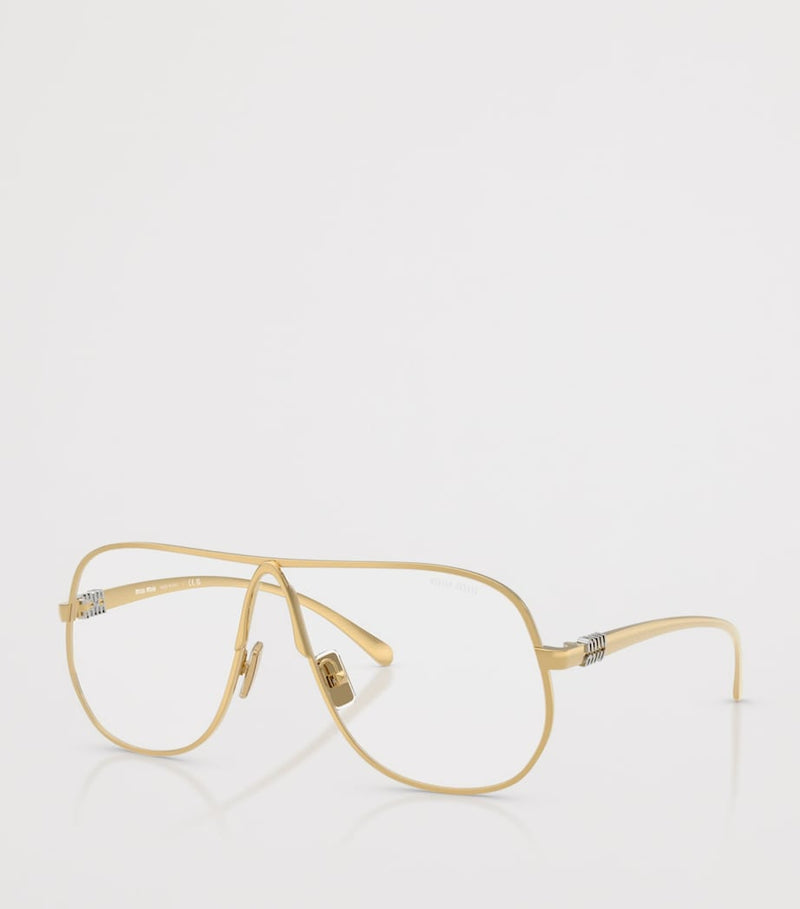 Miu Miu metal pilot sunglasses with blue light filter - British product