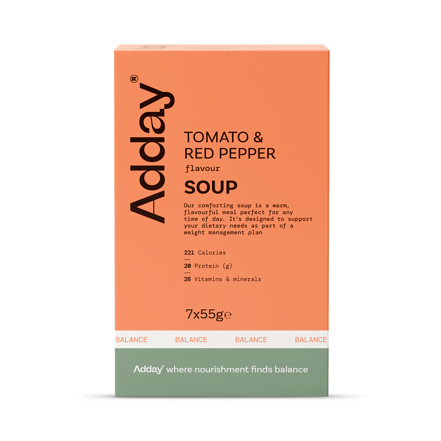 Adday Tomato & Red Pepper Soup 7x57g (British brand)