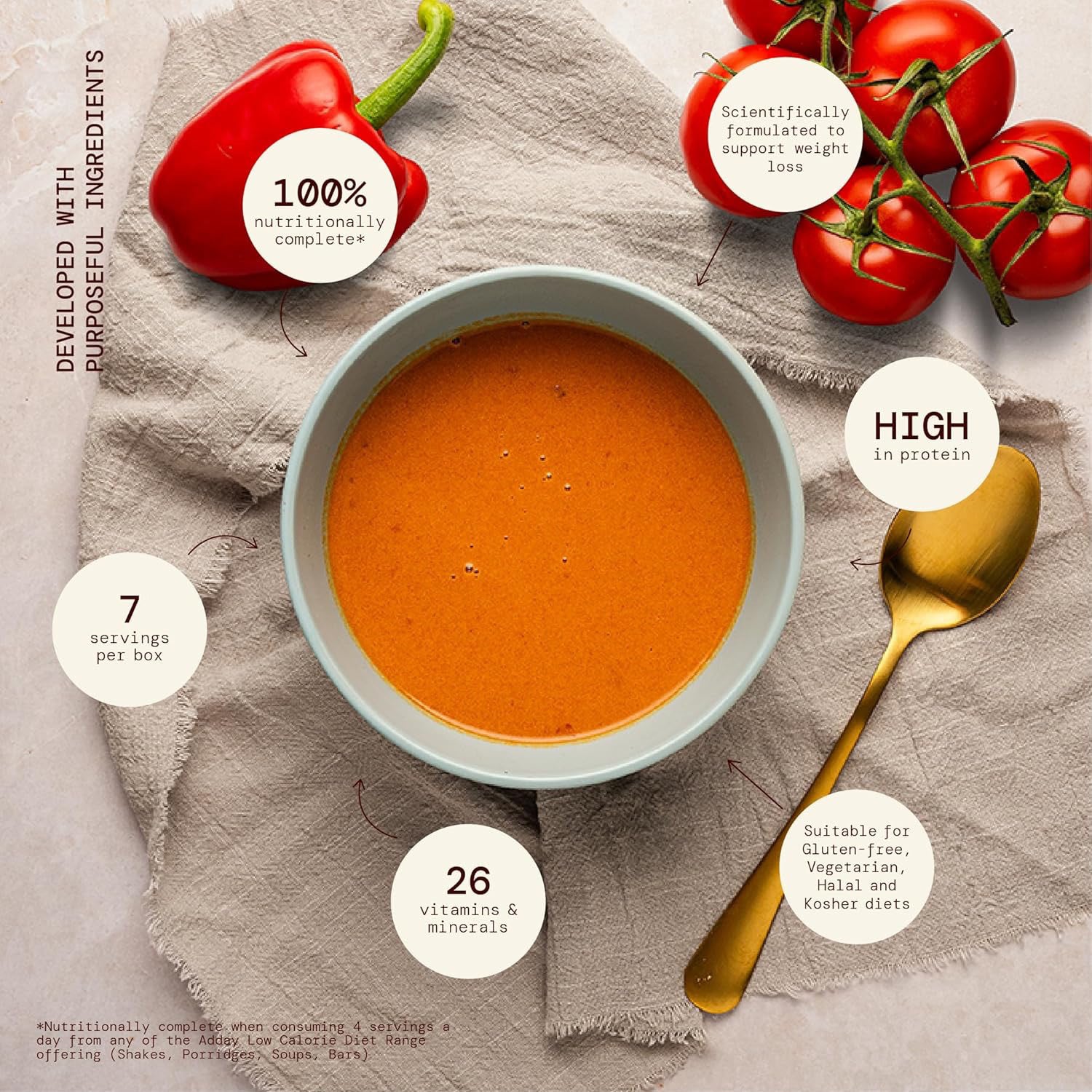 Adday Tomato & Red Pepper Soup 7x57g (British brand)