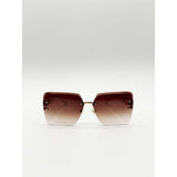 SVNX rimless square sunglasses white gold, UK version