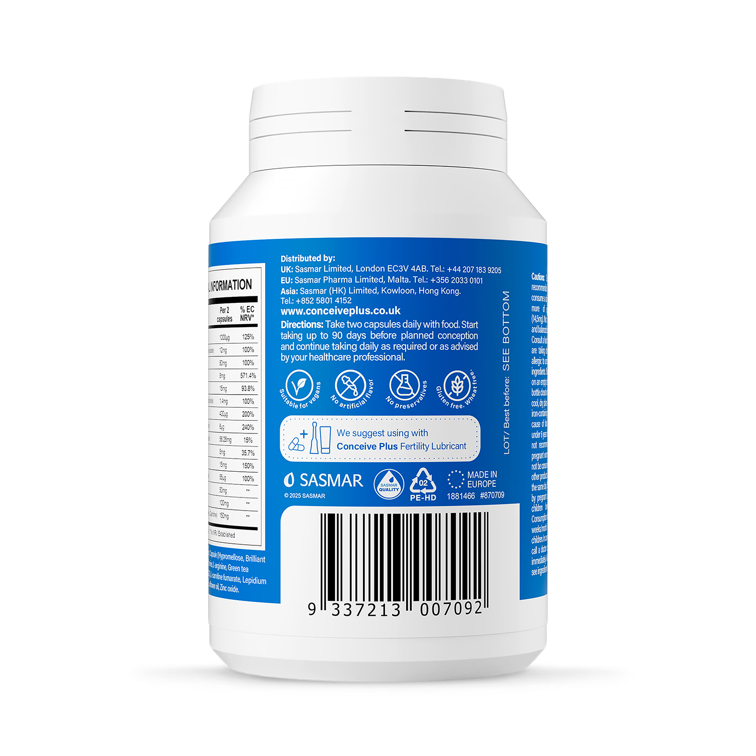 Conceive Plus fertility supplement for men 60 capsules, imported from the UK