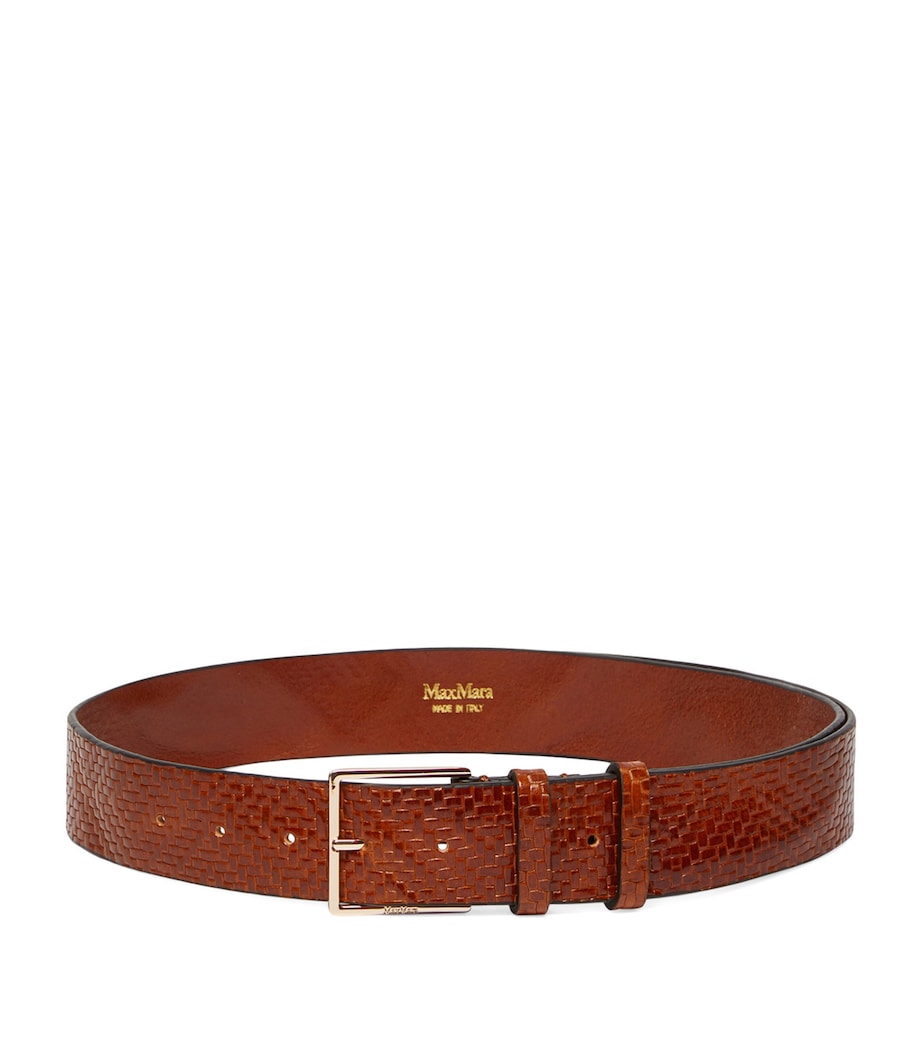 Max Mara woven leather belt 4cm width, UK version