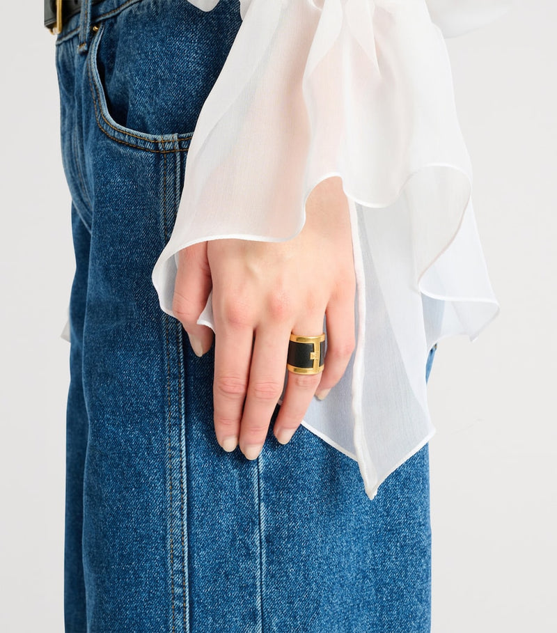 Balmain gold-tone Anthem ring, imported from the UK