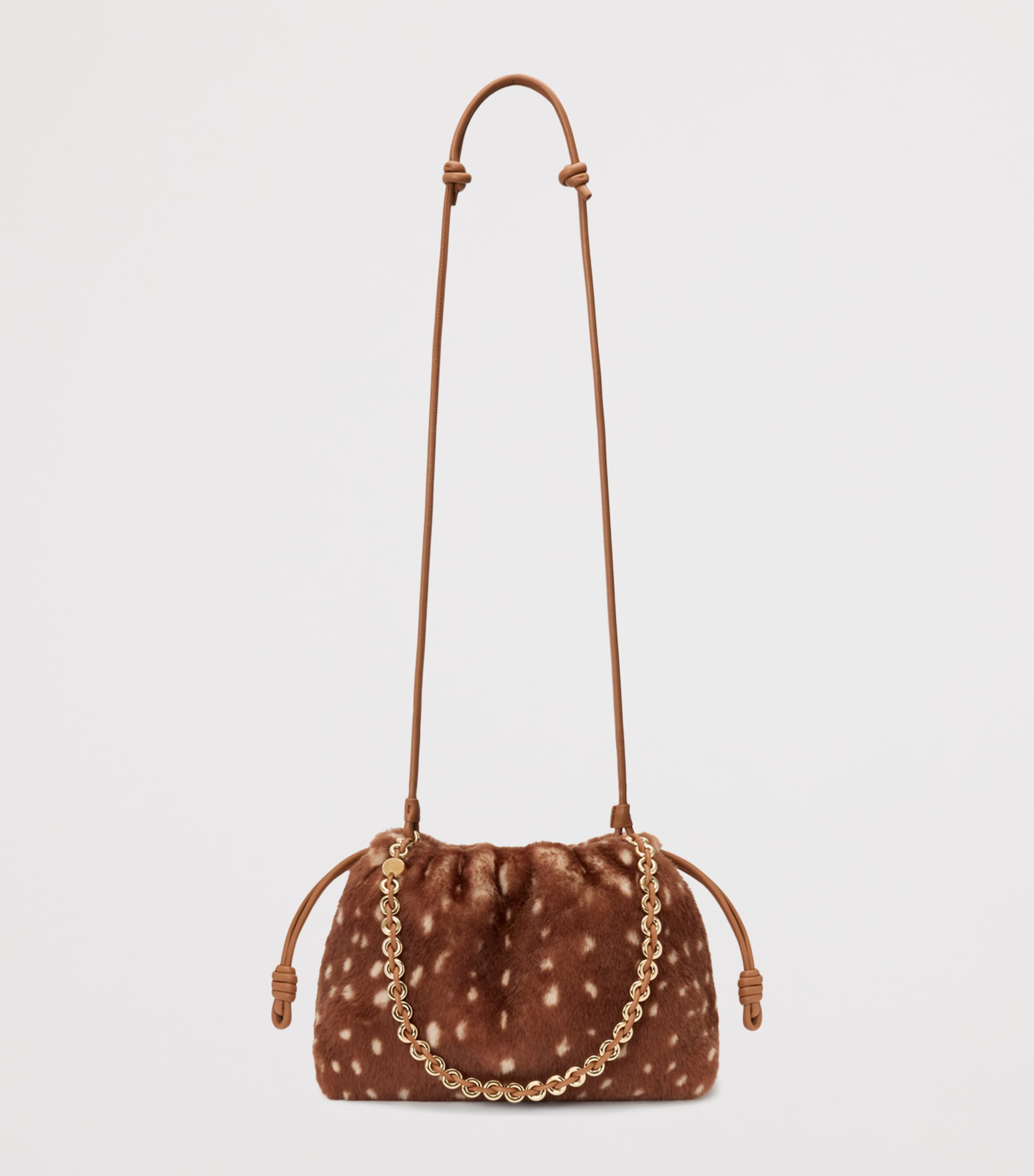 LOEWE medium shearling Flamenco shoulder bag, imported from the UK