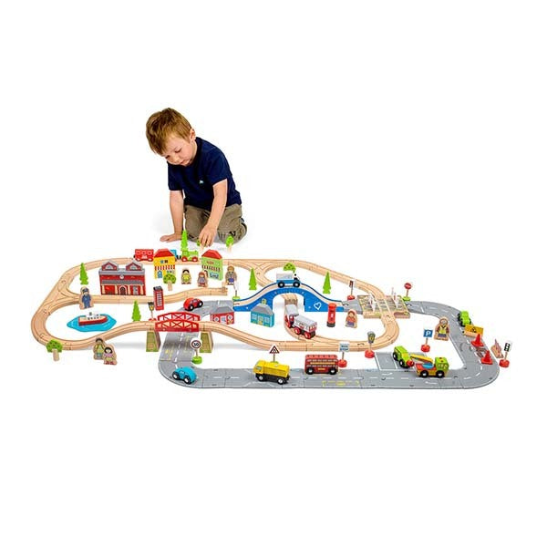 Bigjigs Rail City Road and Railway Set GOODS Superdrug   