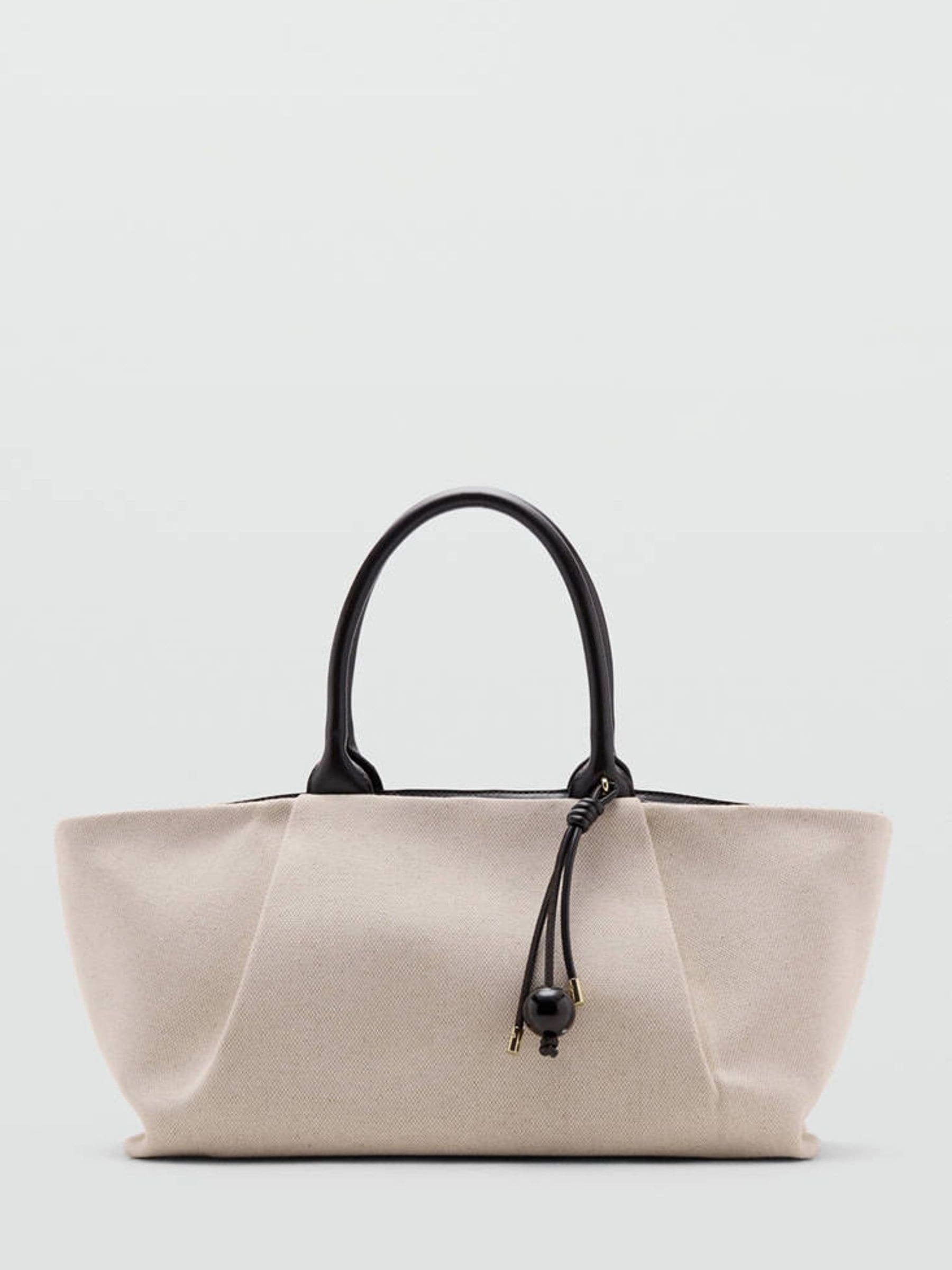 Mango cream handbag with top handle and shoulder strap - British product