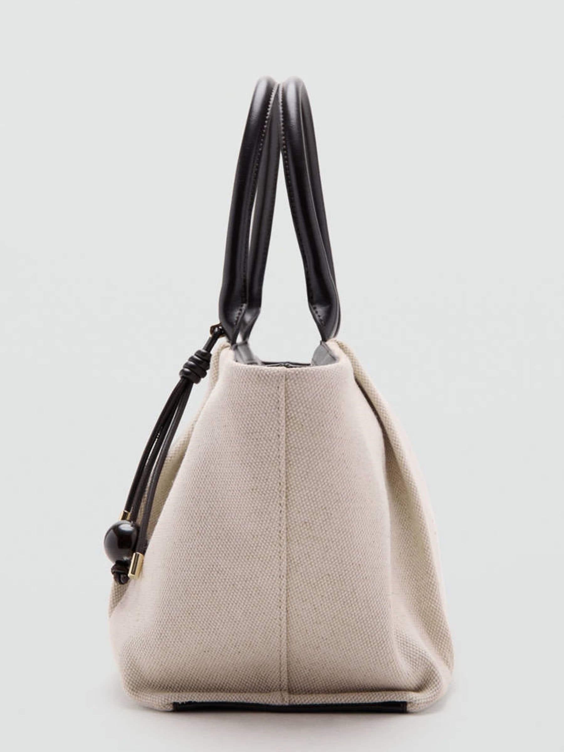 Mango cream handbag with top handle and shoulder strap - British product