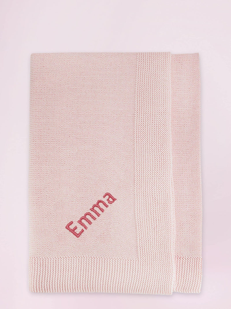 Babyblooms personalised knitted blanket 75x100cm - British product