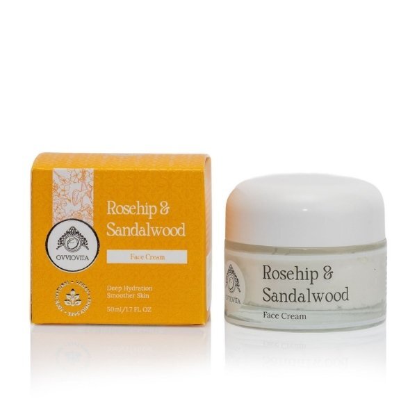 Ovviovita Rosehip & Sandalwood face cream 50ml, imported from the UK