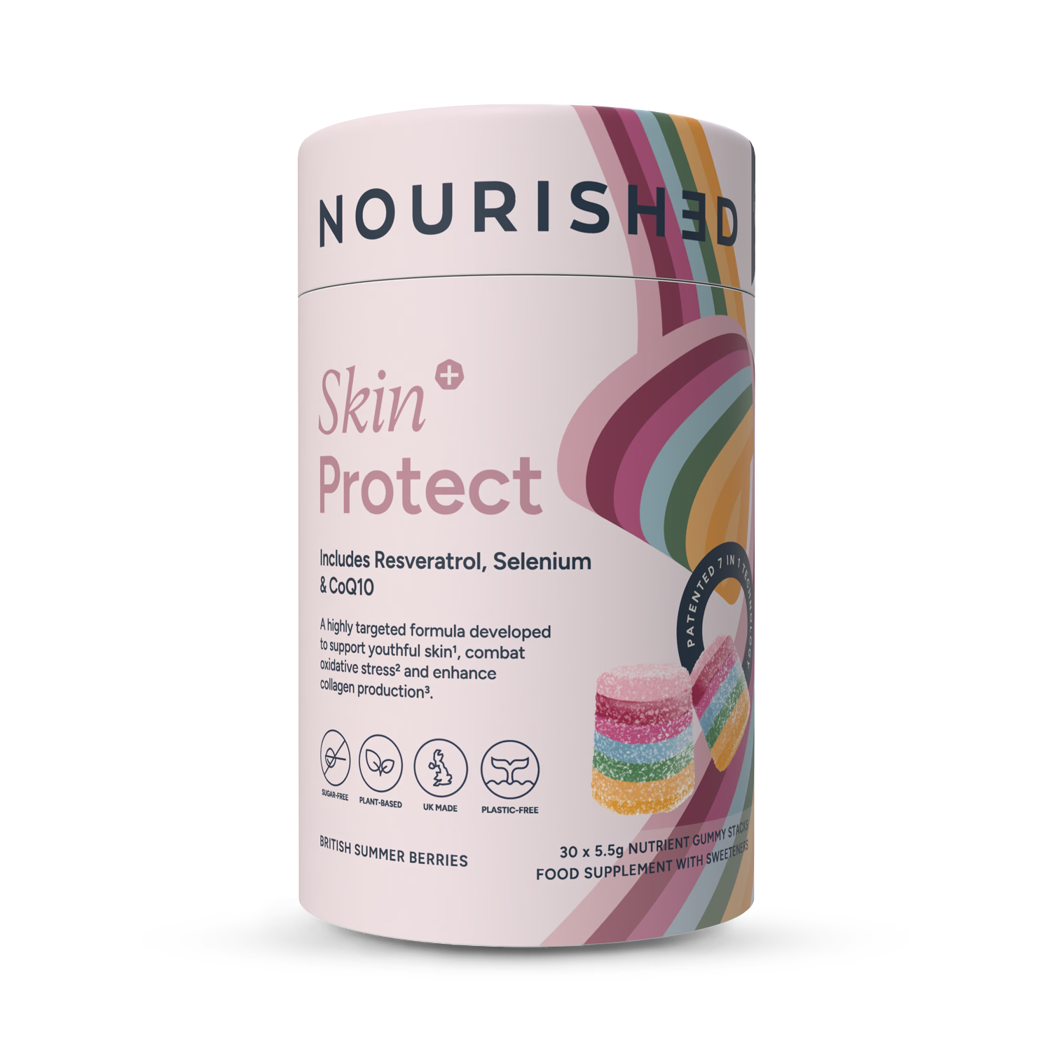 Nourished Skin+ Protect gummies 30 count, imported from the UK