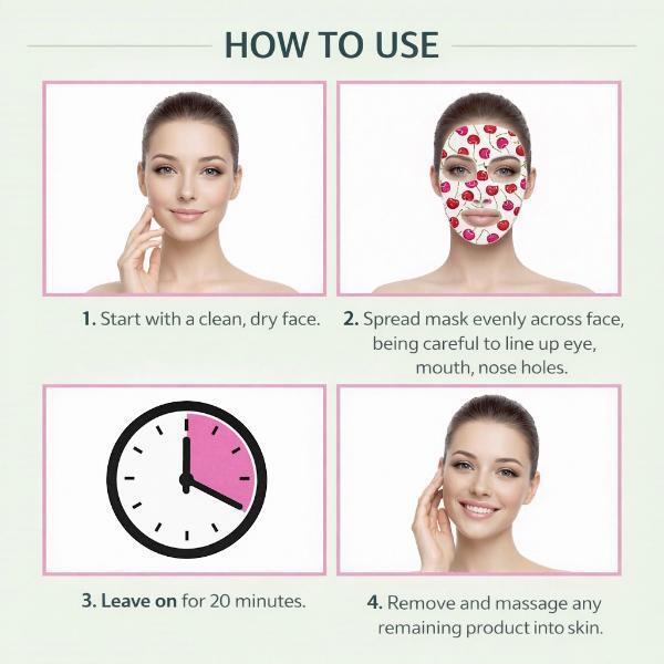 Danielle Creations Cherry Collagen Sheet Masks 5 Pack, imported from the UK