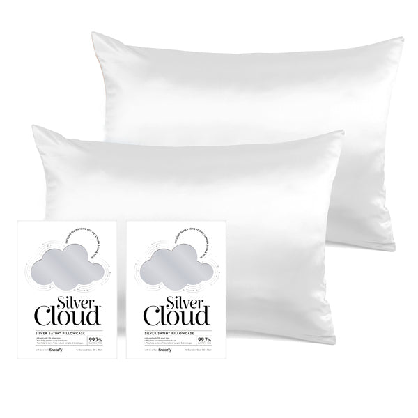 Silver Cloud Silver Satin Pillowcase Twin pack