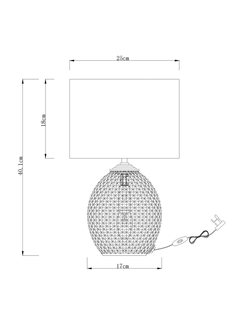Glamour table lamp with dual light, imported from the UK