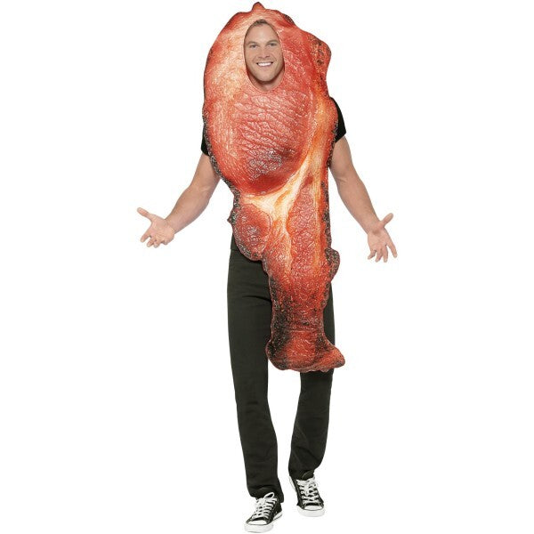 Smiffys bacon costume with pink tabard for adults, UK version