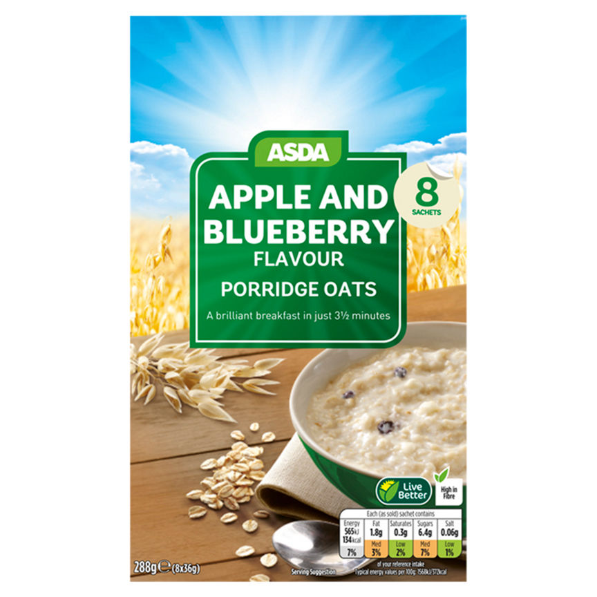 ASDA Apple and Blueberry Flavour Porridge Oats GOODS ASDA   