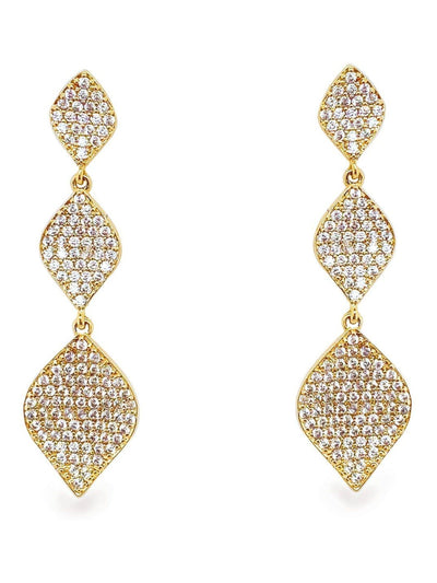 Ivory & Co Gold Rochelle Kristall Pave Dreifach-Tropfen-Ohrringe 4,2cm