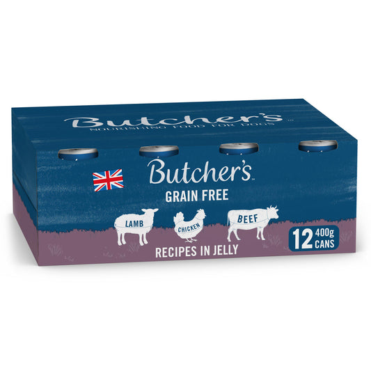Butcher's Recipes in Jelly Dog Food Tins 12x400g