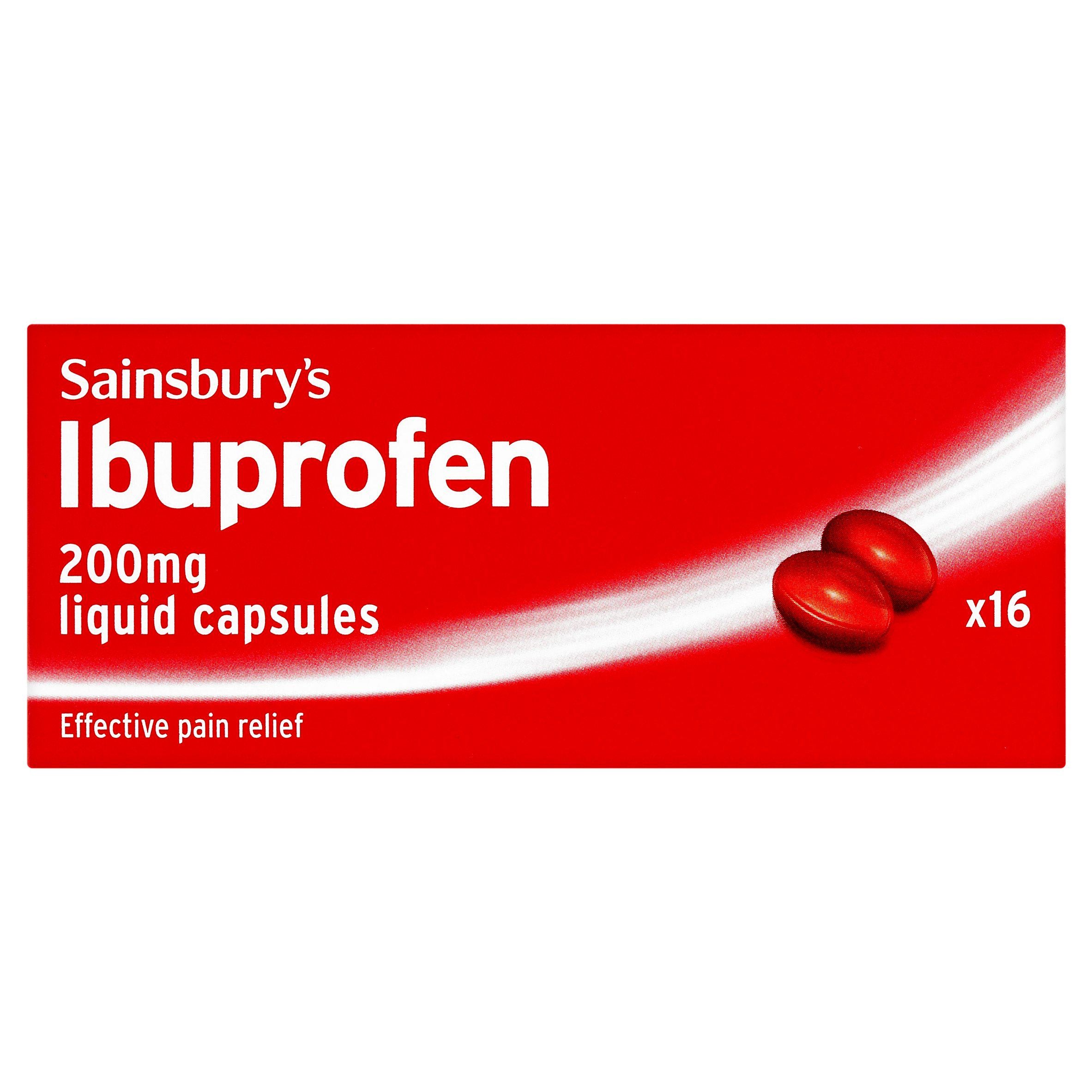 Sainsbury's Ibuprofen Liquid Capsules 200mg x16 GOODS Sainsburys   