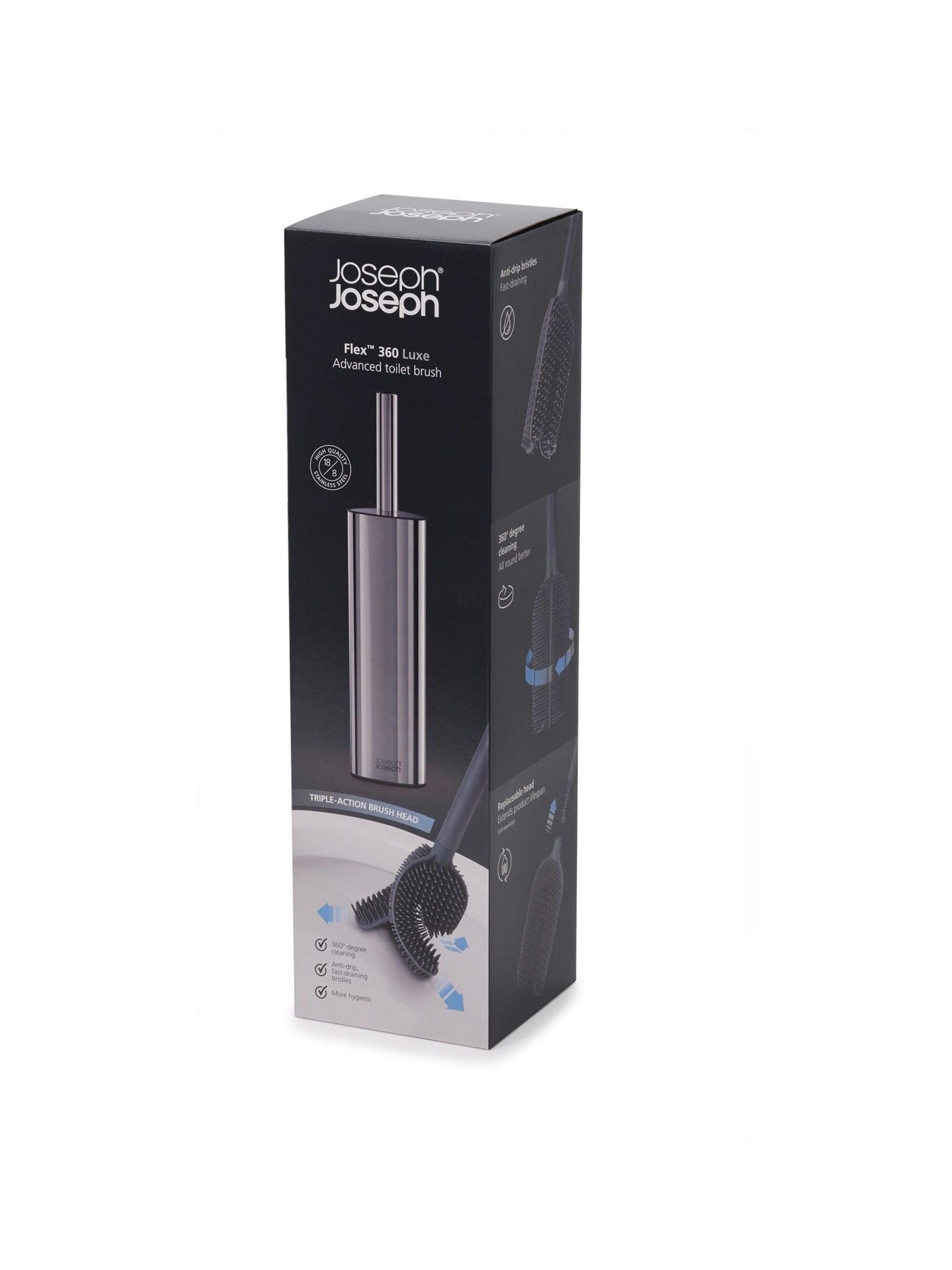 Joseph Joseph Flex 360 Luxe Toilet Brush Stainless Steel, UK version