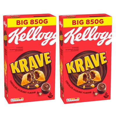 Costco UK Kelloggs Krave Sjokoladehasselnøttsmak 2 x 850 g - Kjøp online hos McGrocer