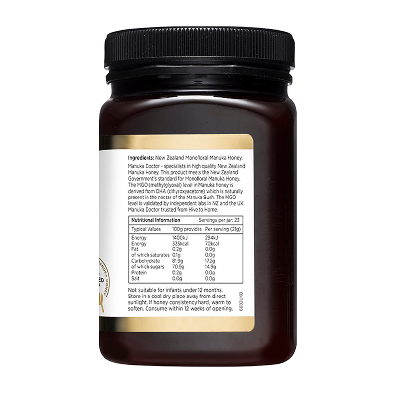 Manuka Doctor Monofloral Manuka Honey MGO 340 500g, imported from the UK