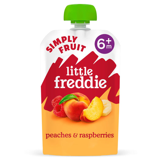 Little Freddie Vibrant Peaches & Raspberries Stage 1 +6m Smooth 100g GOODS Sainsburys   