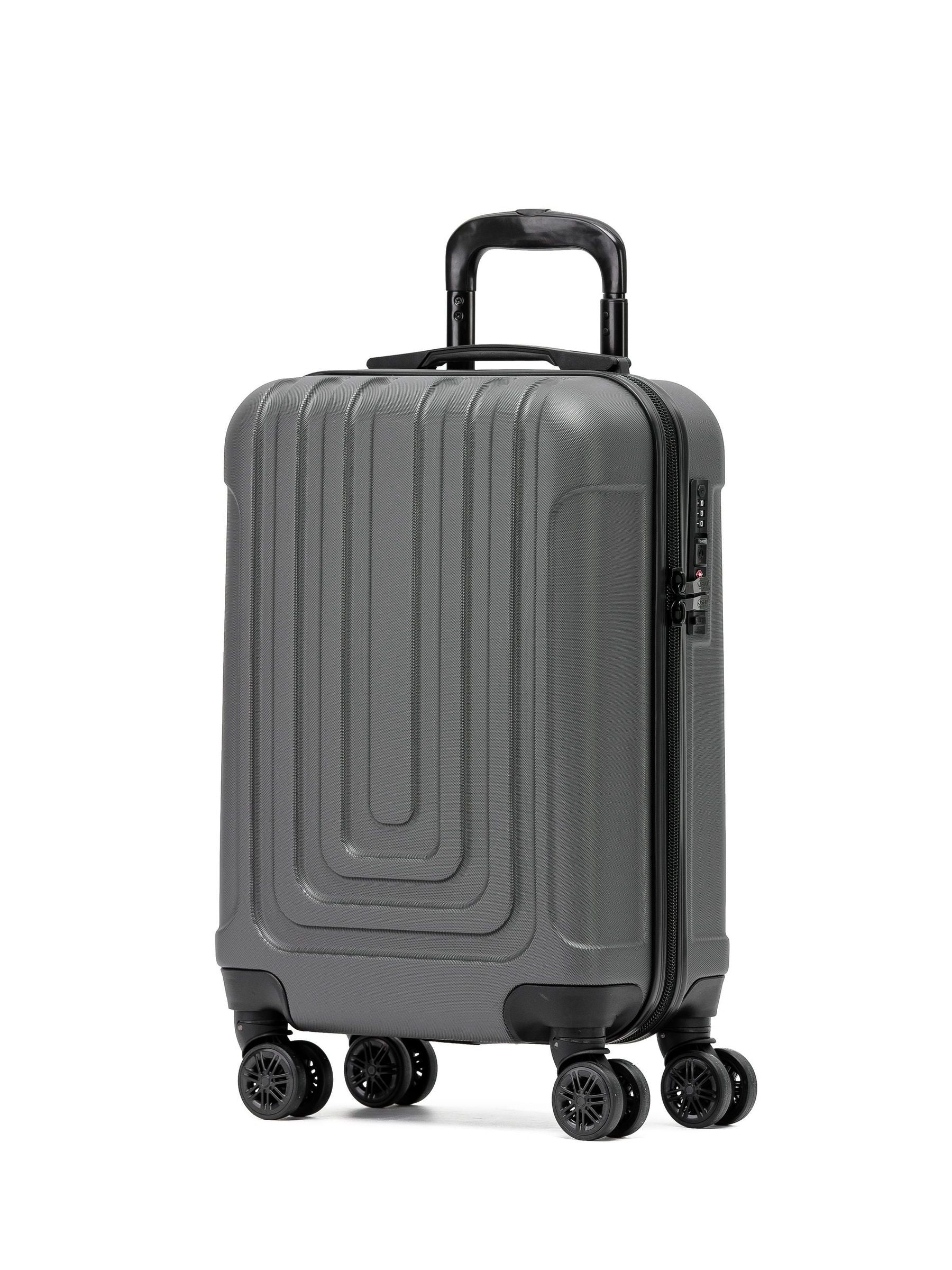 Flight Knight Anthracite 55x35x20cm 8 Wheel ABS Hard Case Cabin Carry On Hand Luggage