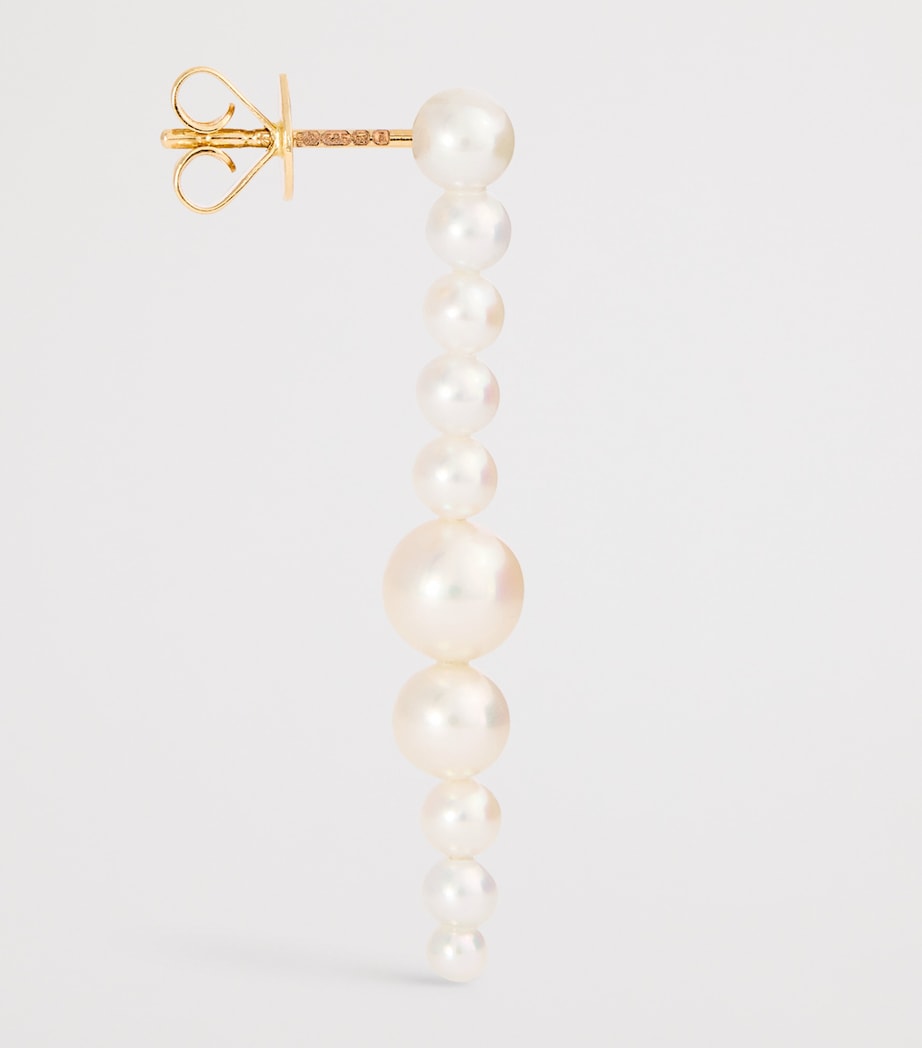 Sophie Bille Brahe Sienna Moon earrings in recycled yellow gold with freshwater pearls, imported from the UK
