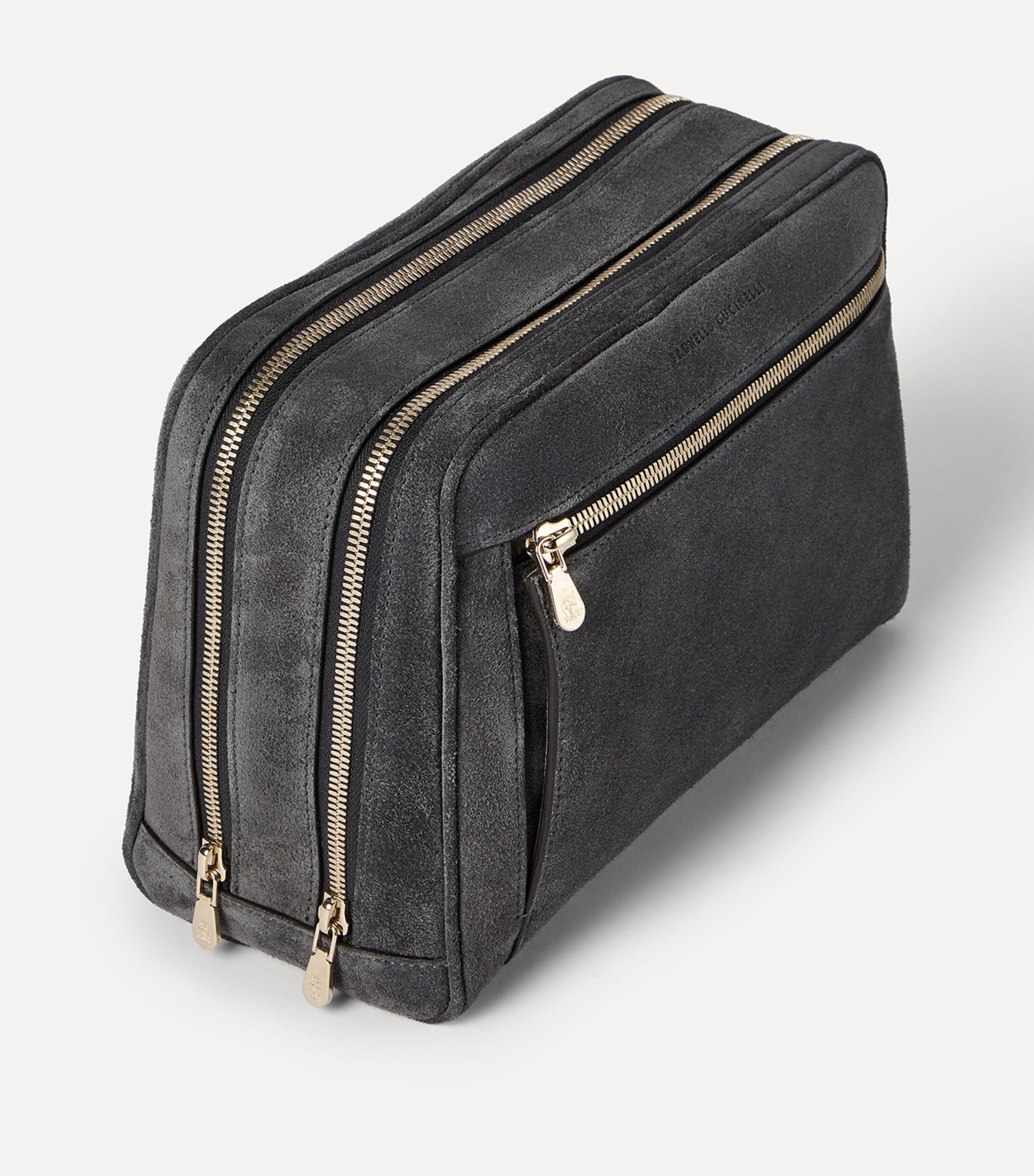 Brunello Cucinelli suede wash bag - British product