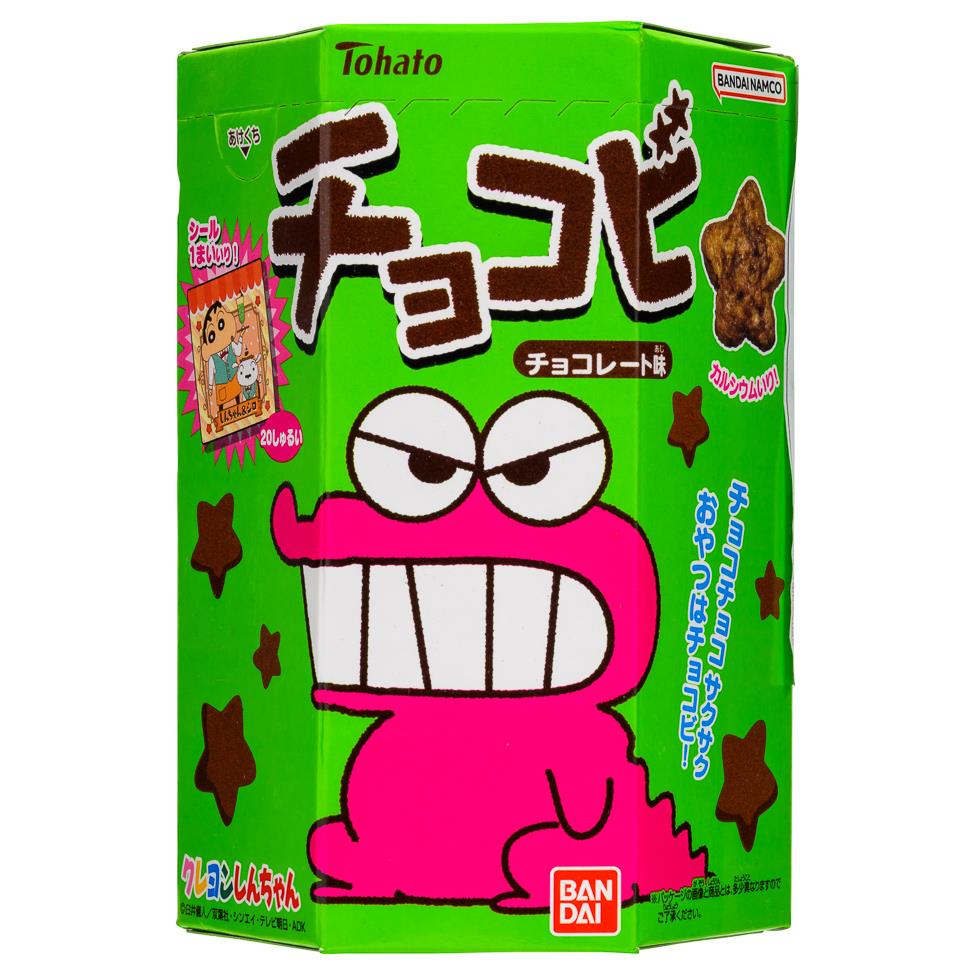 Tohato Crayon Shin-chan Chocobi chocolate snack, UK version