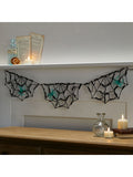 Lights4fun Black 90cm Spider Web Battery Operated Light