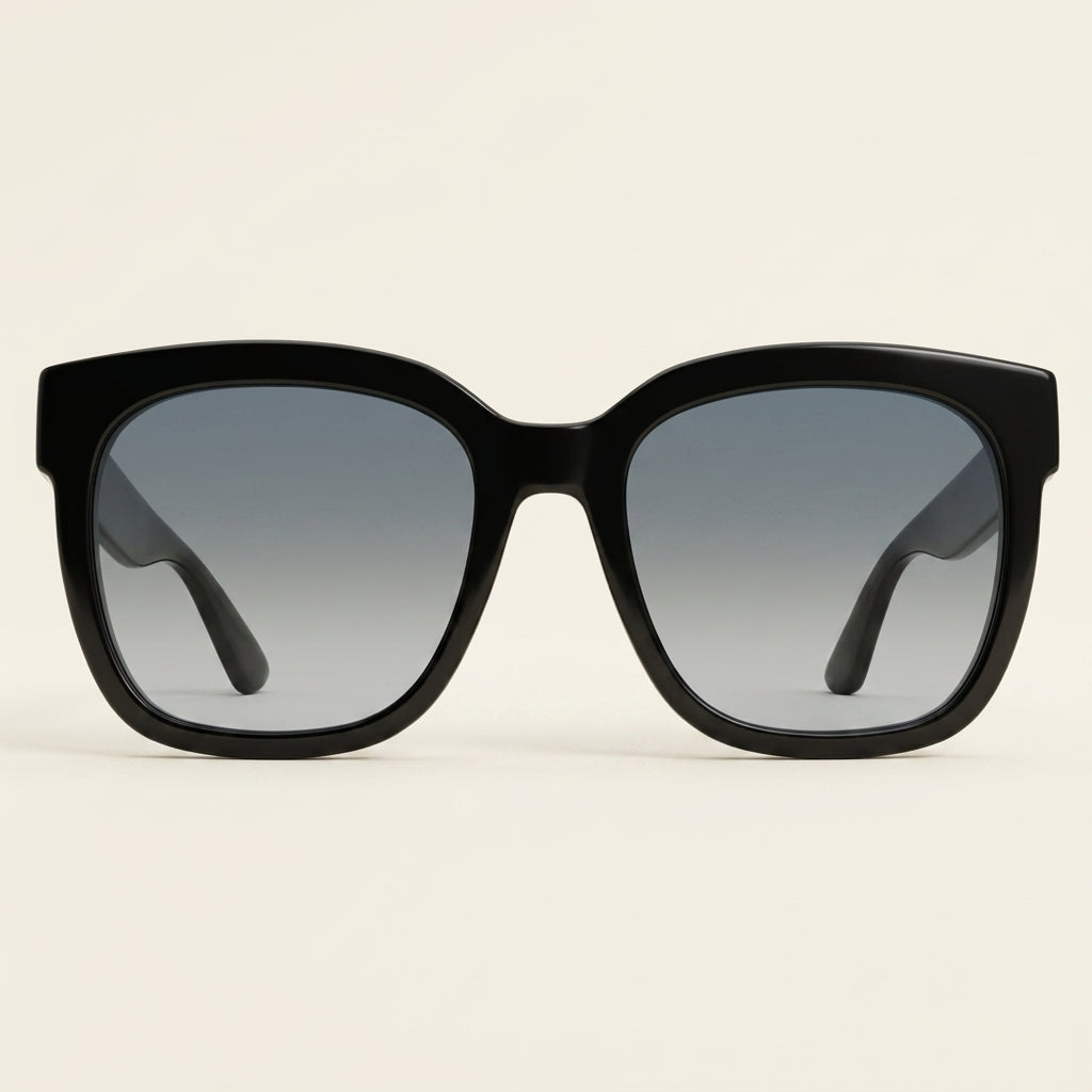Gucci GG0034SN schwarze Damen-Sonnenbrille übergroß quadratisch, UK-Version