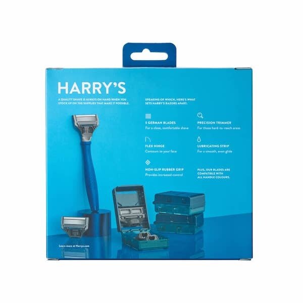 Harry's Truman Razor + 13 Blade Cartridges - Indigo Blue GOODS Superdrug   