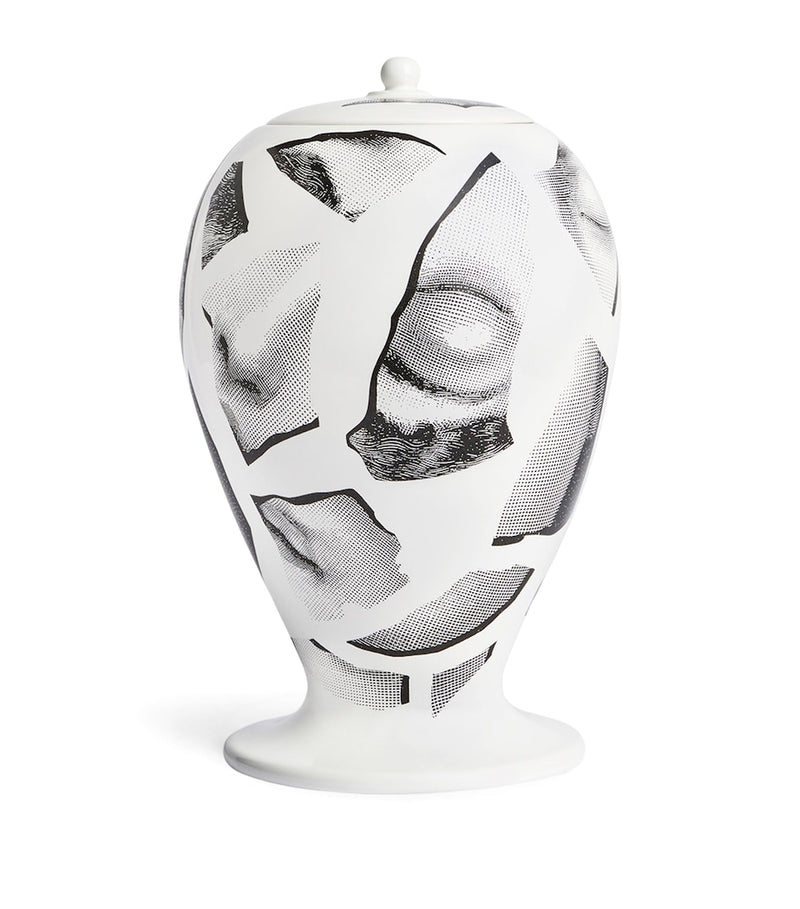 Fornasetti porcelain vase with broken-face design 30cm - British product