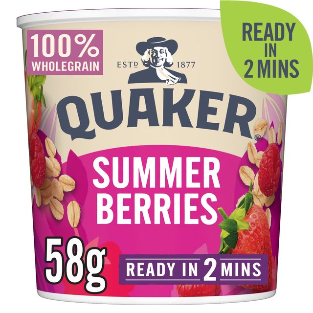 Quaker Oat So Simple Summer Berries Porridge Cereal Pot   58g Cereals M&S   