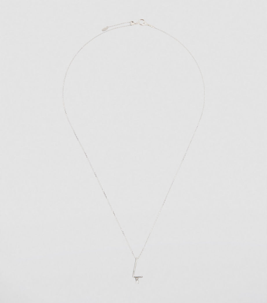 Persée alphabet necklace with floating diamond (British brand)