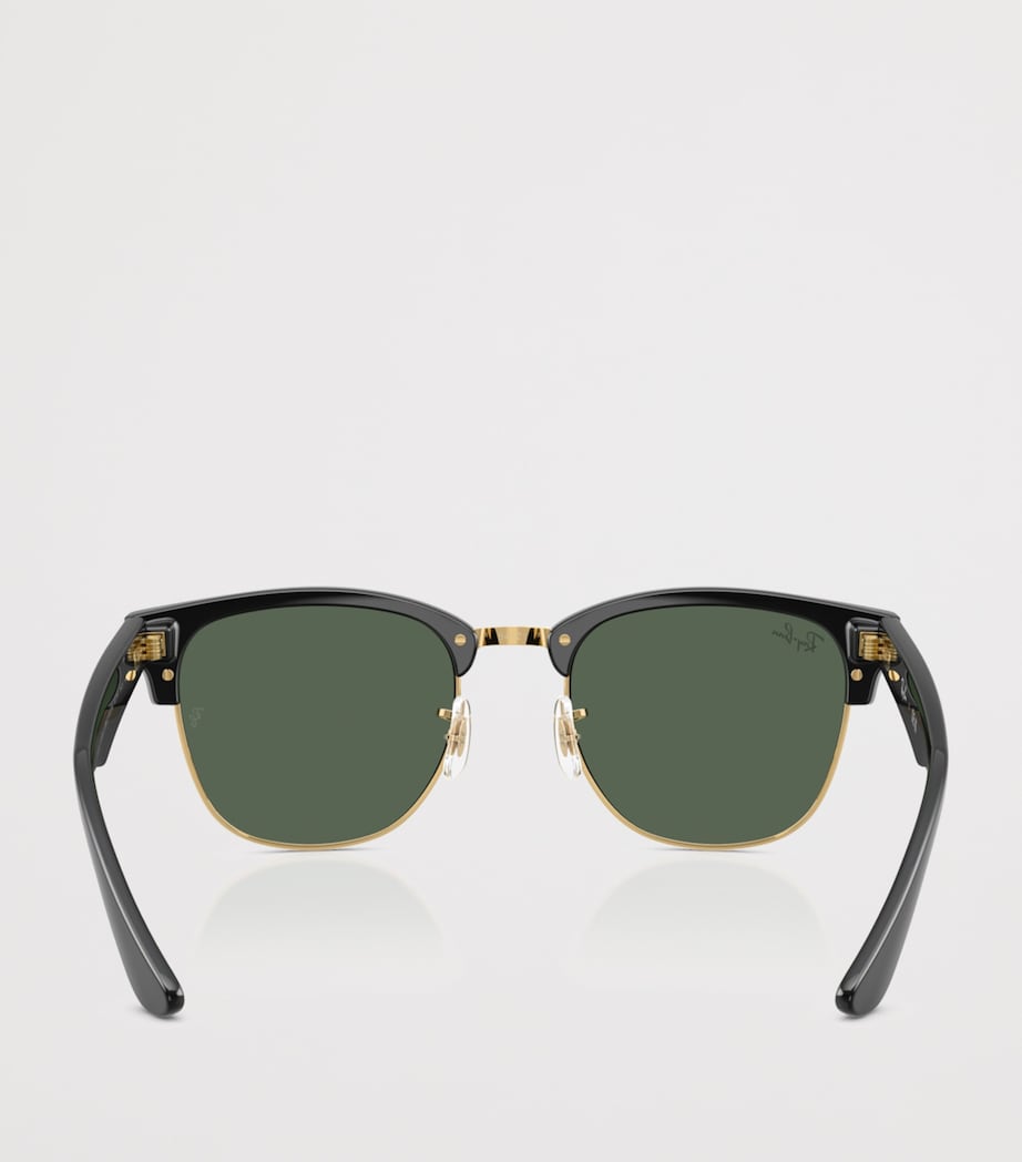 Ray-Ban Clubmaster Reverse Square Sunglasses gold-tone acetate, imported from the UK