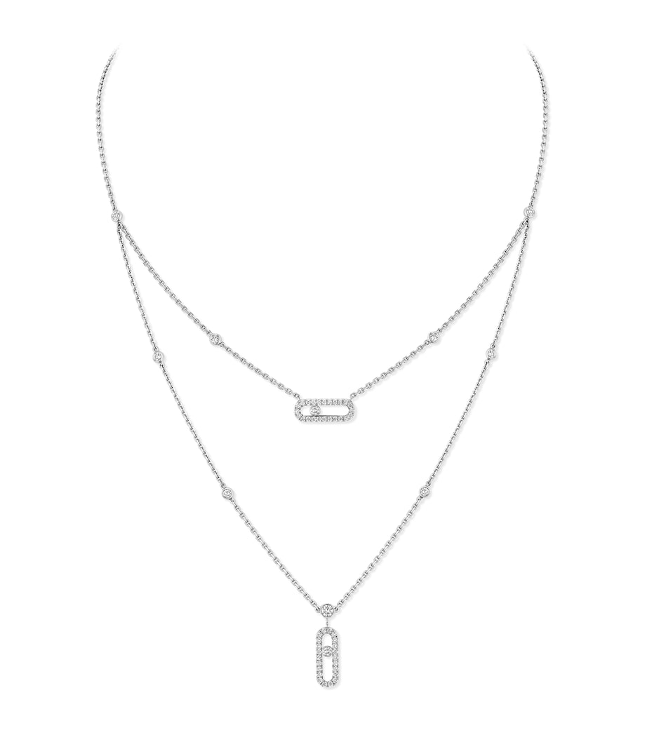 Messika Move Uno white gold diamond pave necklace 0.60ct (British brand)
