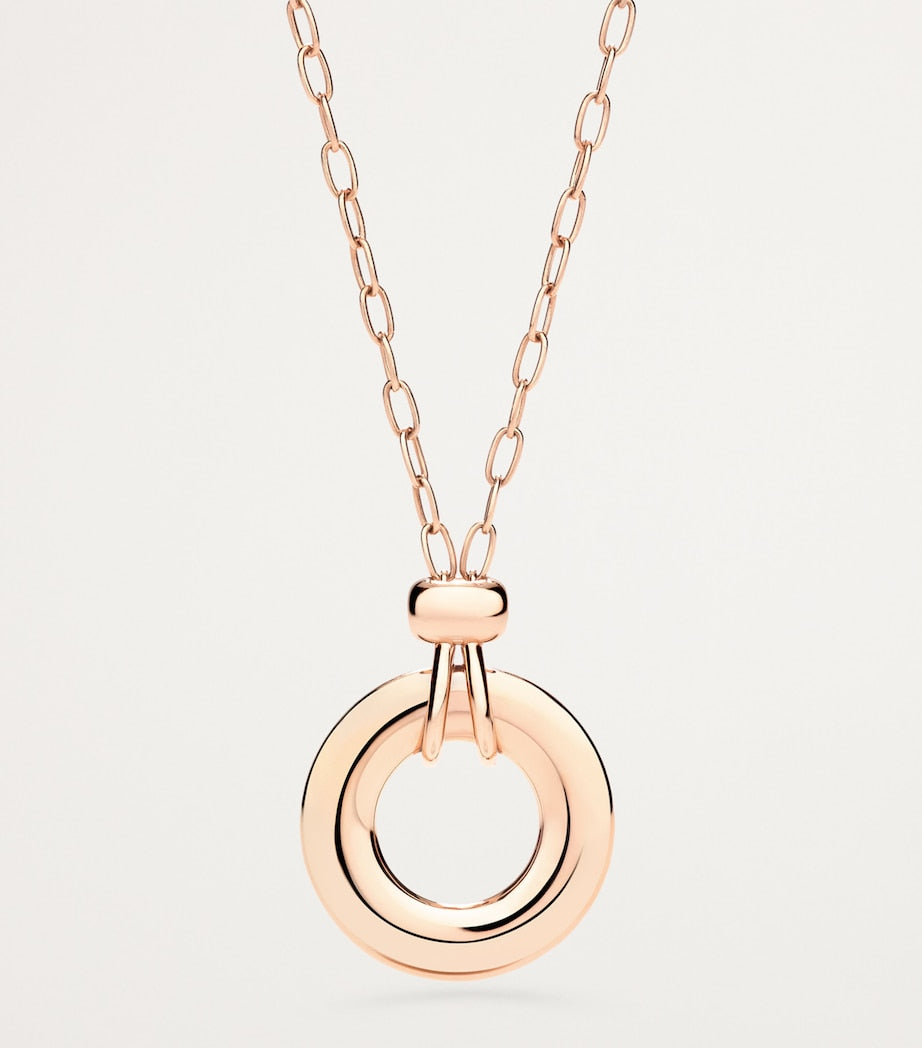 Pomellato Iconica rose gold diamond pendant necklace in 18kt gold, imported from the UK