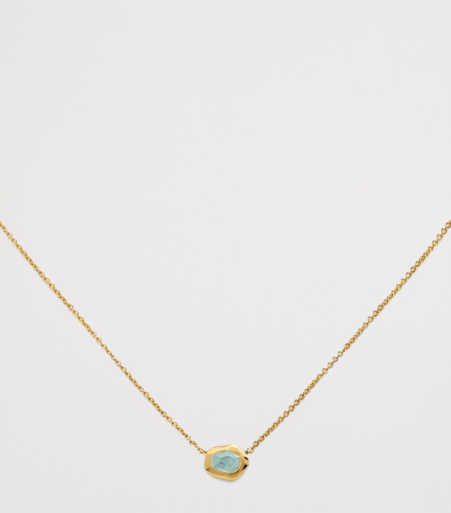 Monica Vinader small gold vermeil aquamarine Odyssey necklace - British product