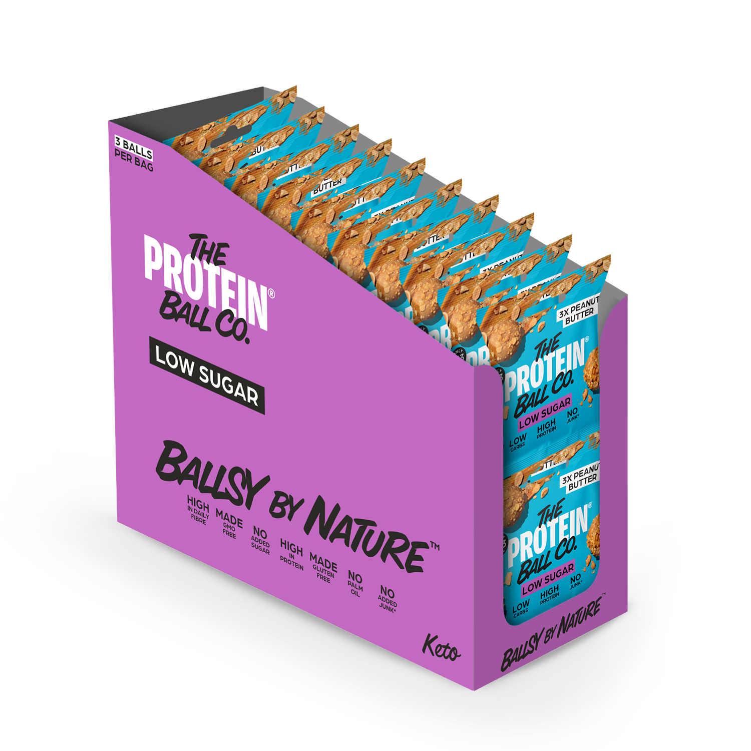 Ballsy low sugar peanut butter balls case 20x25g (British brand)