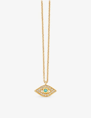 Astley Clarke mini evil eye turquoise pendant necklace, UK version