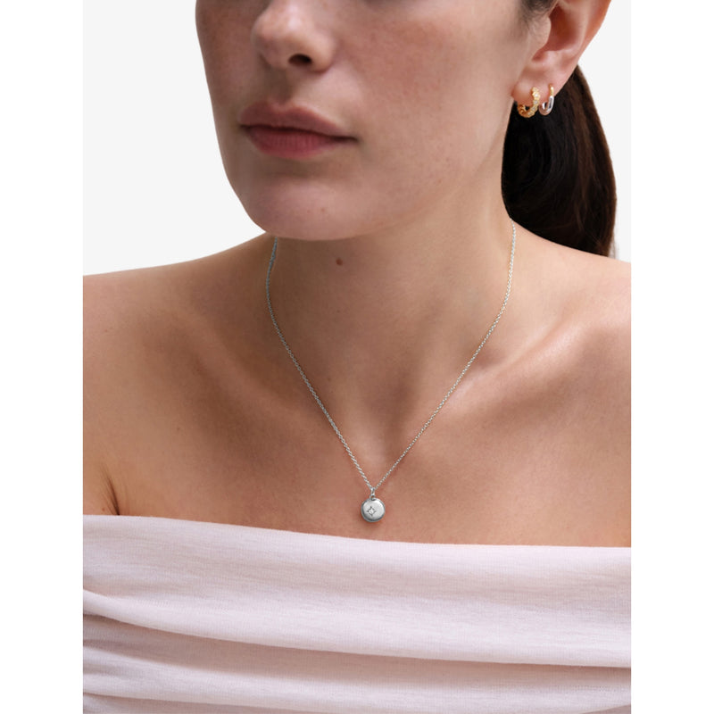 Astley Clarke silver locket with white sapphire, imported from the UK