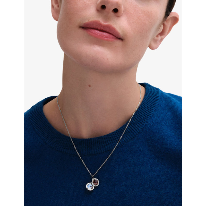 Astley Clarke silver locket with white sapphire, imported from the UK