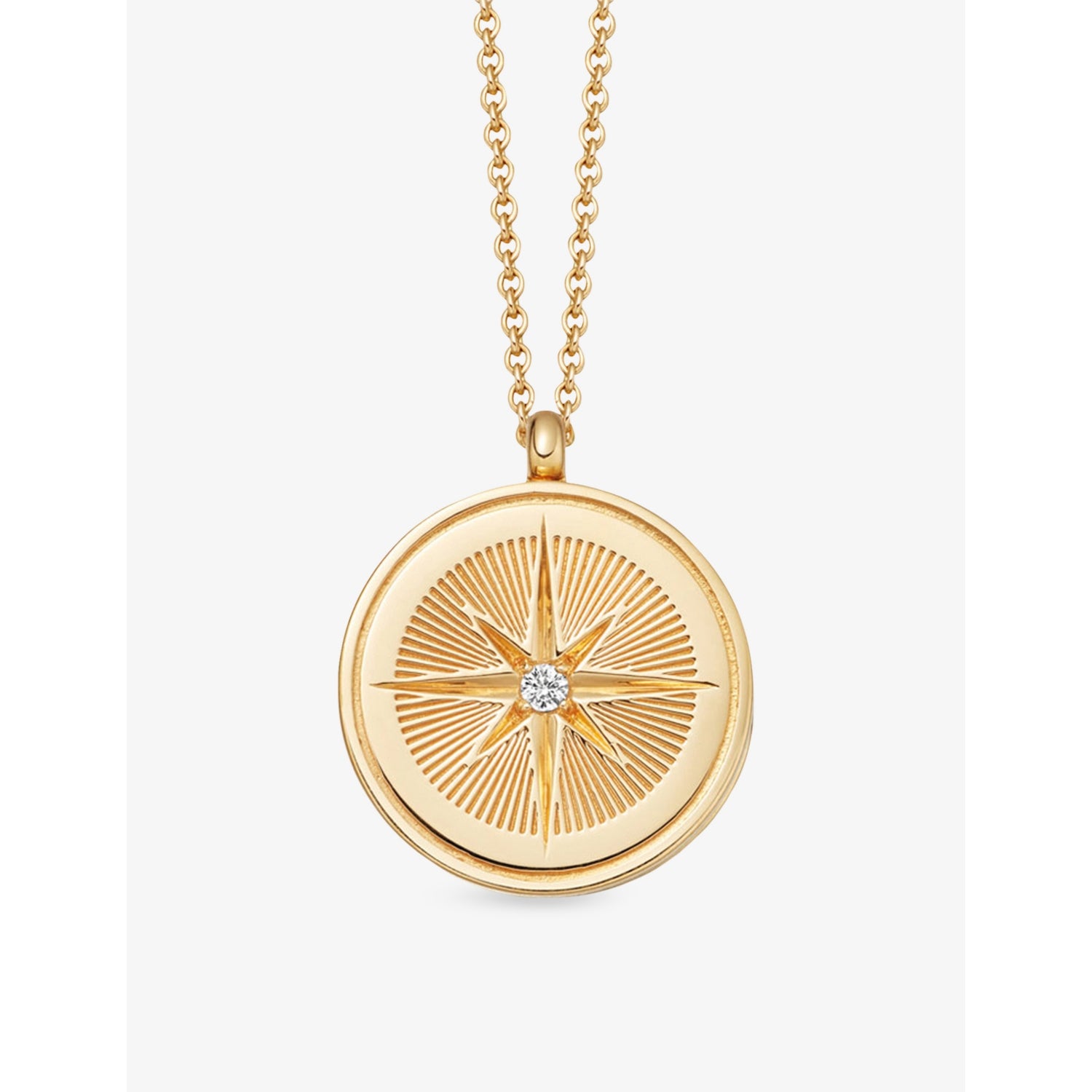 Astley Clarke 18ct yellow gold vermeil white sapphire locket necklace, UK version