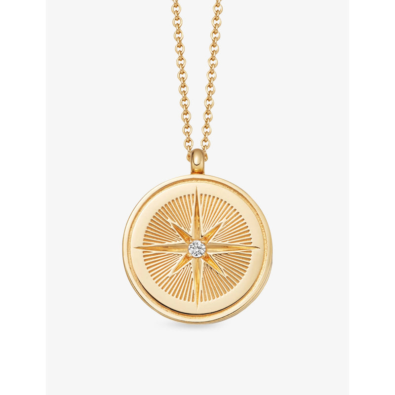 Astley Clarke 18ct yellow gold vermeil white sapphire locket necklace, UK version