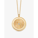 Astley Clarke 18ct yellow gold vermeil white sapphire locket necklace, UK version