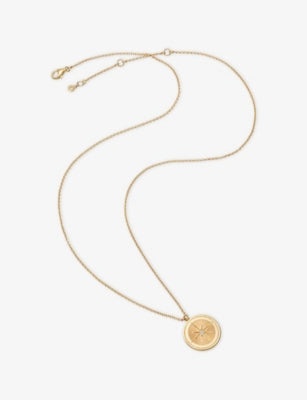 Astley Clarke 18ct yellow gold vermeil white sapphire locket necklace, UK version