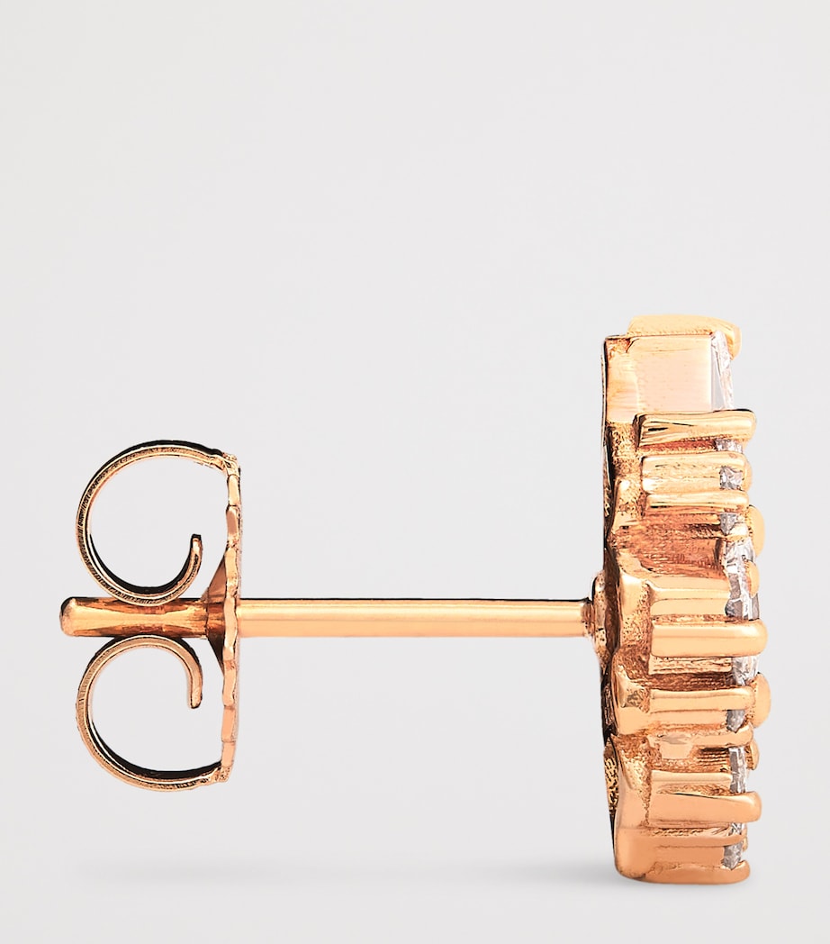 Suzanne Kalan La Fantasie rose gold diamond stud earrings (British brand)