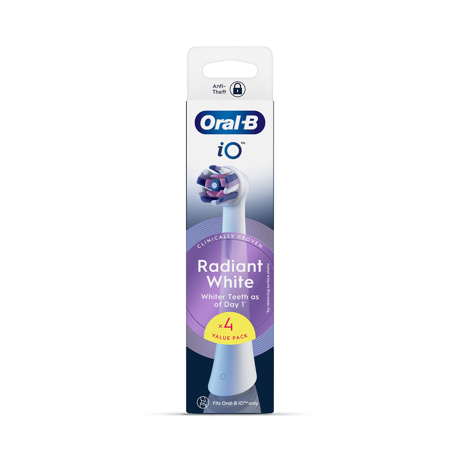 Oral-B Radiant White toothbrush heads 4 pack, imported from the UK